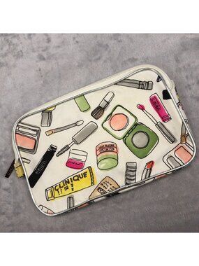 Clinique Zippered Cosmetic Bag Trendy Mid Century Chic Design